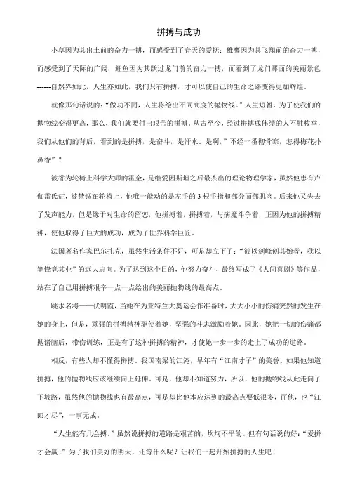 拼搏与成功
