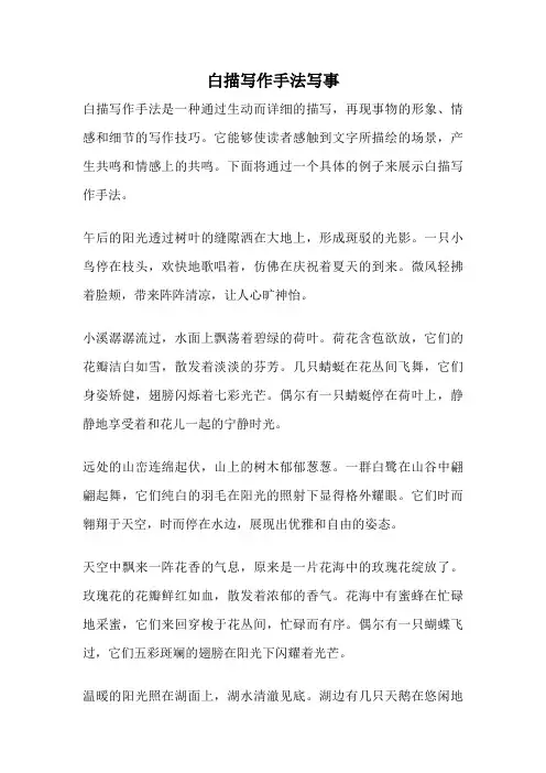 白描写作手法写事