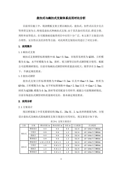 盘扣式与碗扣式落地满堂支架对比分析