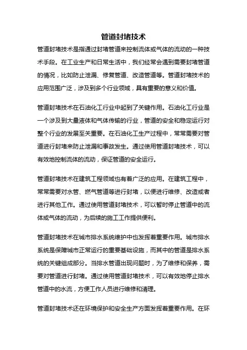 管道封堵技术