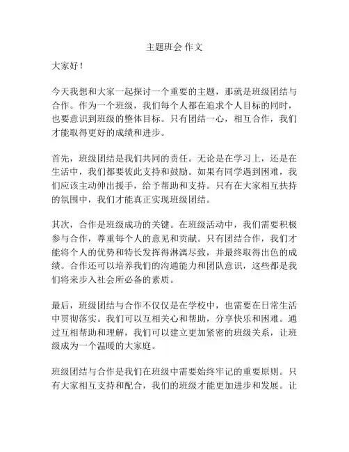 主题班会 作文