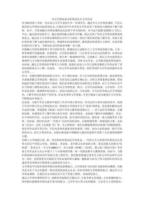 用文学理论来分析鲁迅先生文学作品