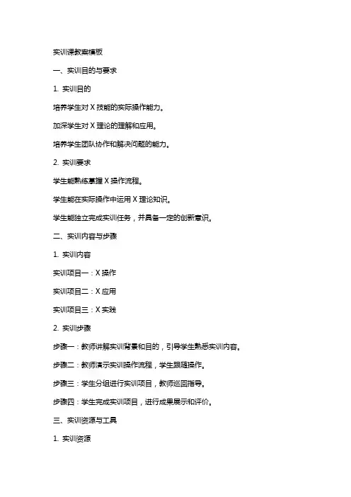 教案(实训课)(模板)
