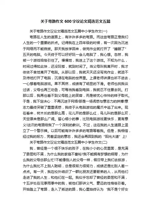 关于弯路作文600字议论文精选范文五篇