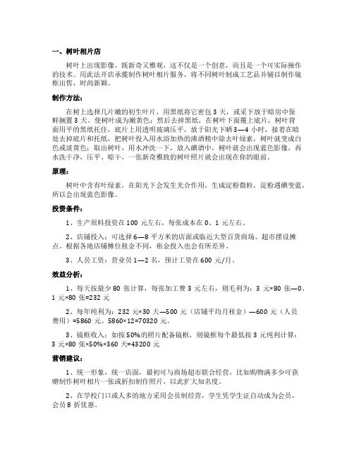新颖的创业创新项目