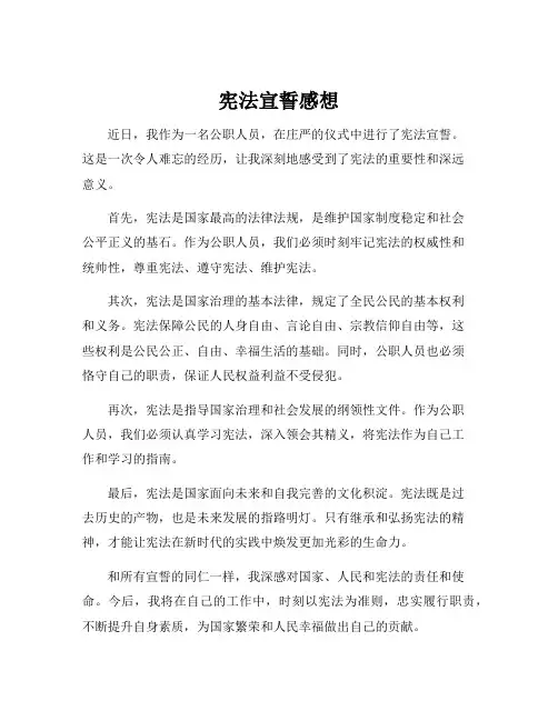 宪法宣誓感想