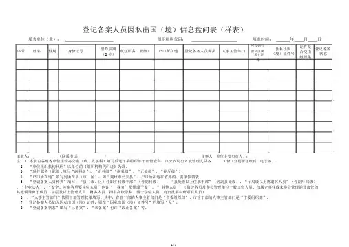 1.登记备案人员因私出国境信息查询表样表