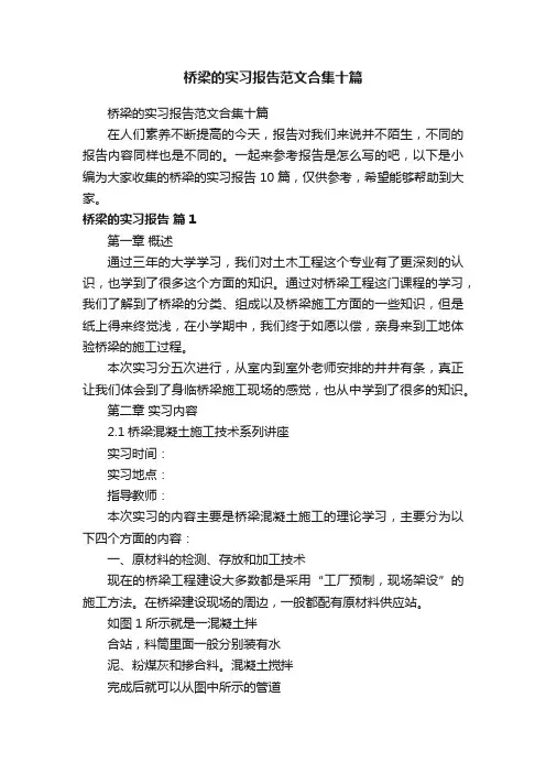 桥梁的实习报告范文合集十篇