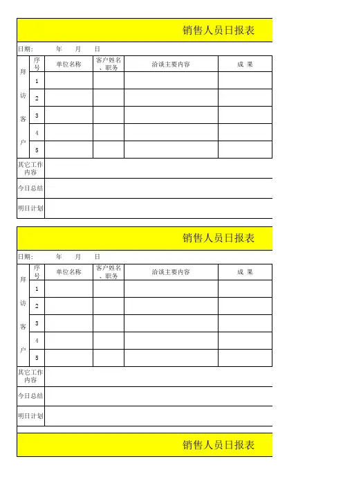 销售人员日志报表