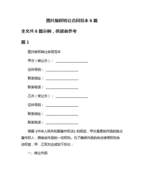 图片版权转让合同范本6篇