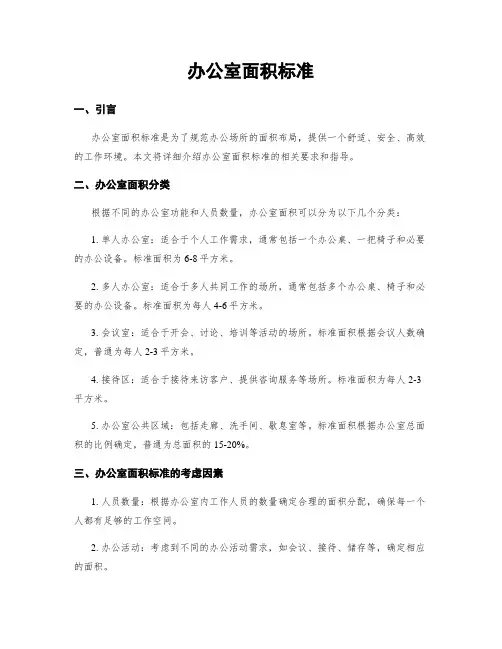 办公室面积标准