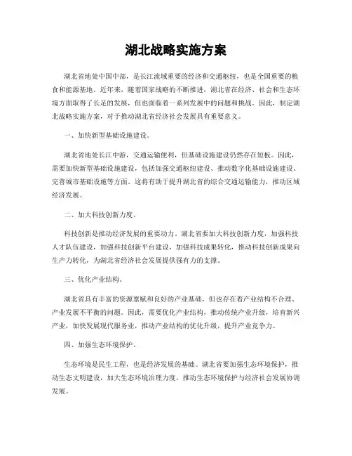 湖北战略实施方案