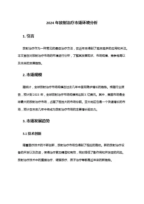 2024年放射治疗市场环境分析