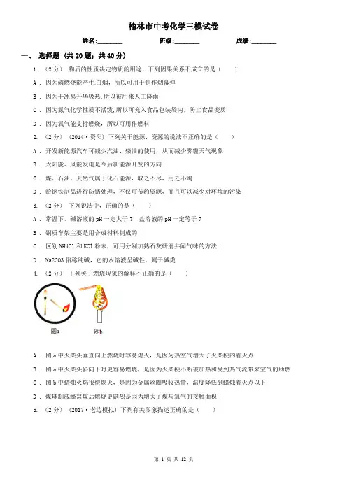 榆林市中考化学三模试卷