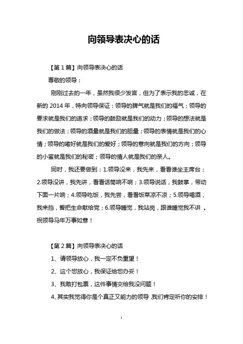 向领导表决心的话