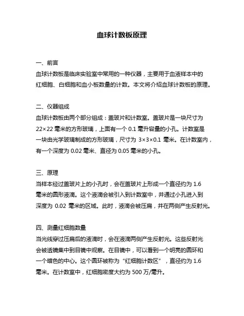 血球计数板原理