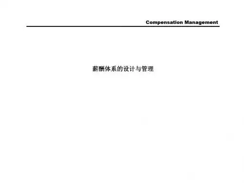 薪酬体系的设计与管理案例(147页)