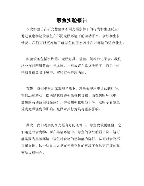 慧鱼实验报告