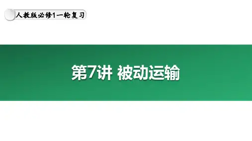 第7讲被动运输-高考生物大一轮复习课件(新高考通用)