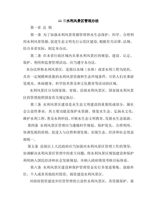 水利风景区管理办法