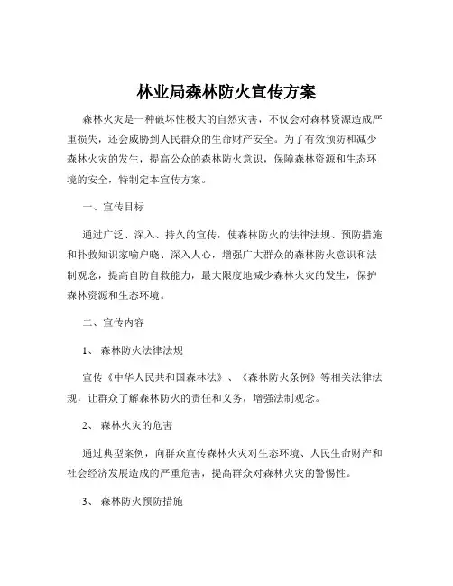 林业局森林防火宣传方案