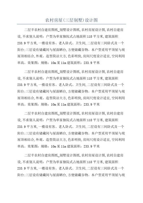 农村房屋(三层别墅)设计图