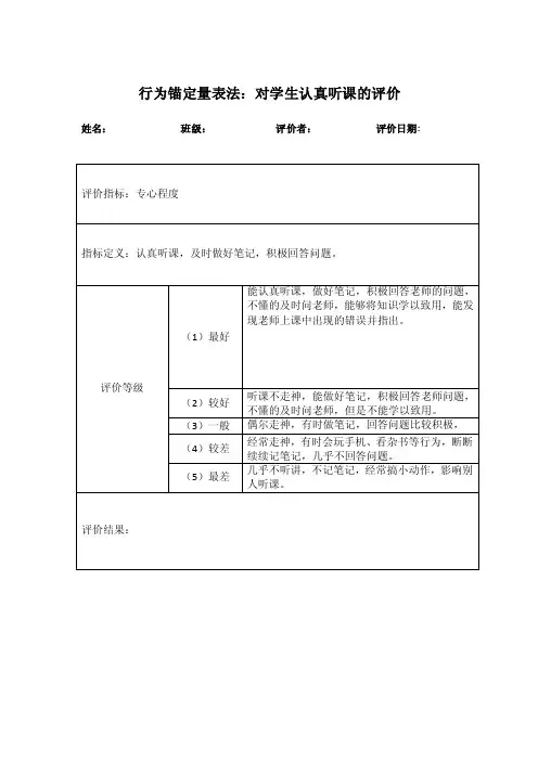 行为锚定量表