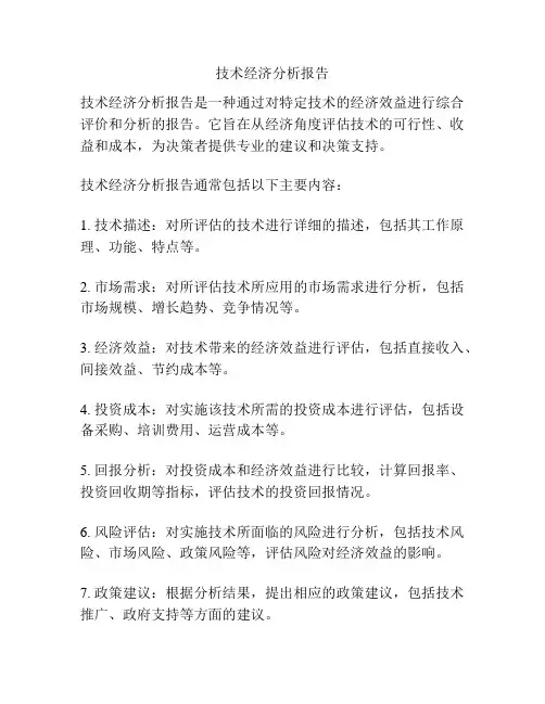 技术经济分析报告