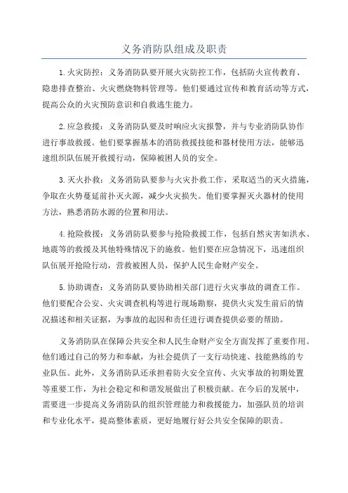 义务消防队组成及职责