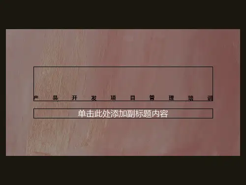 产品开发项目管理培训