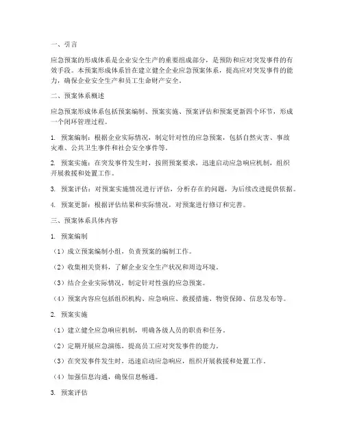 应急预案形成体系