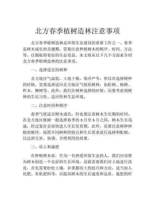北方春季植树造林注意事项