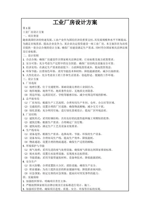 工业厂房设计方案