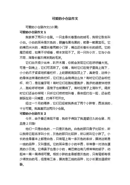 可爱的小仓鼠作文