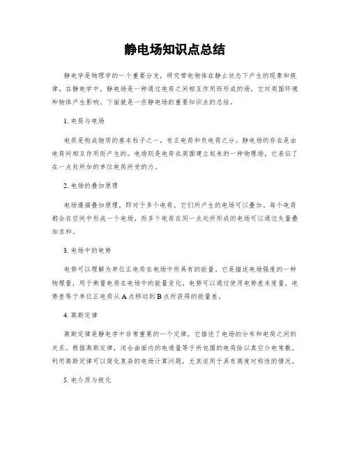 静电场知识点总结