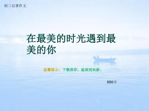 初三记事作文《在最美的时光遇到最美的你》650字(总7页PPT)