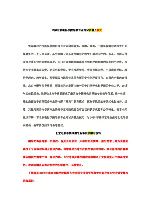 详解北京电影学院导演专业考试步骤及技巧