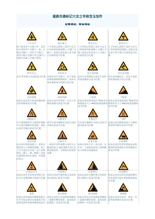 科目一科目四_交通标志图片大全