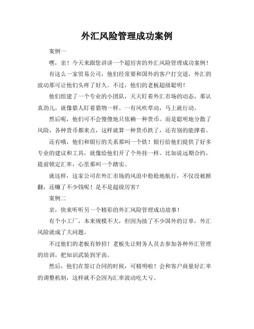外汇风险管理成功案例