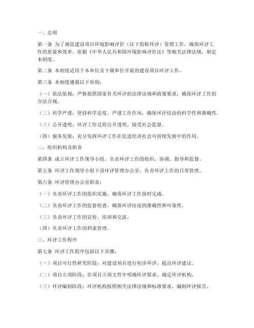 环评管理制度模板