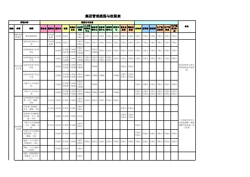【表格】公司管理流程与权限表