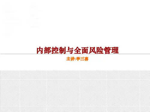 内部控制与全面风险管理(PPT 58页)