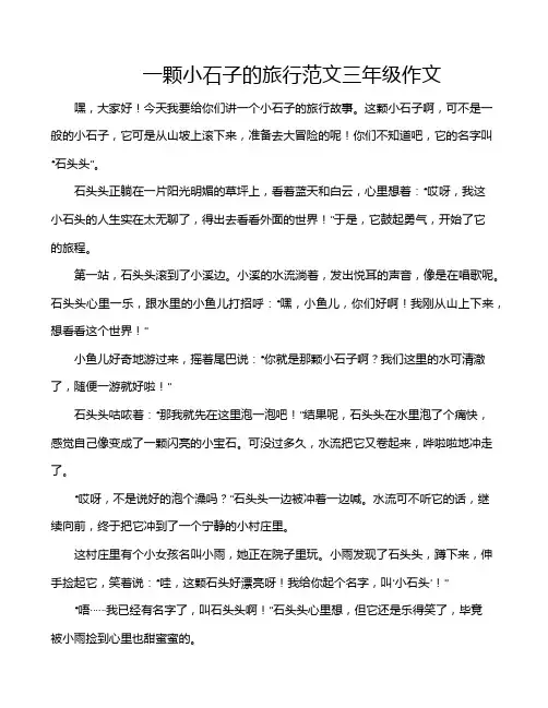 一颗小石子的旅行范文三年级作文