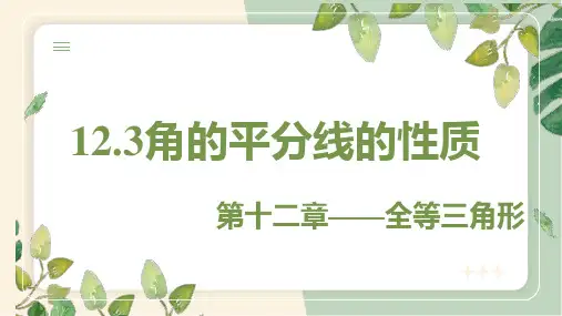 角的平分线的性质 教学课件(共27张PPT)初中数学人教版八年级上册