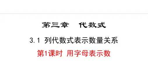 《列代数式表示数量关系》代数式PPT课件(第1课时用字母表示数)