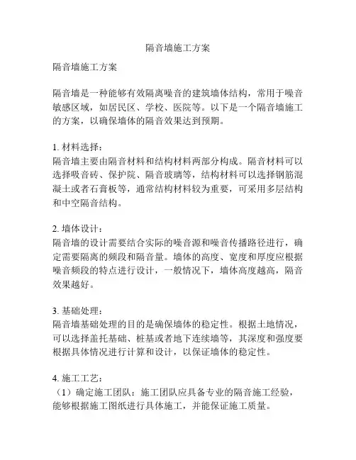 隔音墙施工方案