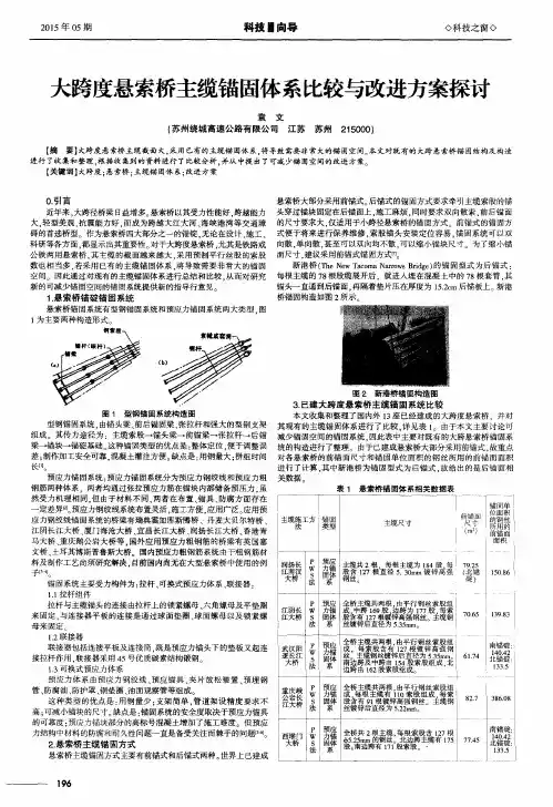 大跨度悬索桥主缆锚固体系比较与改进方案探讨