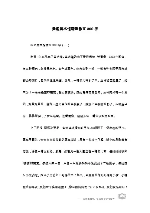 参观美术馆精选作文300字