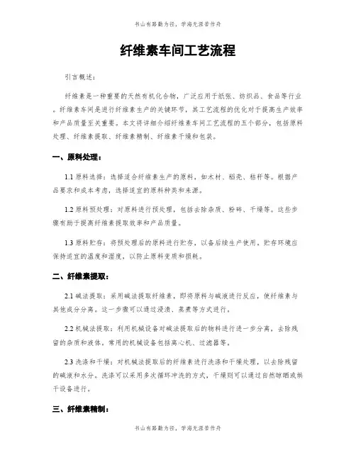 纤维素车间工艺流程