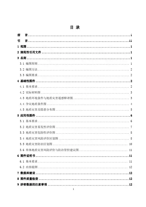 地质灾害风险调查评价编图技术要求